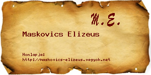 Maskovics Elizeus névjegykártya